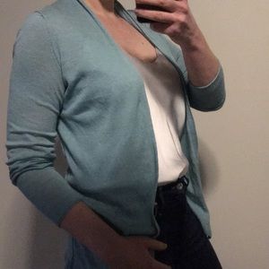 BR cardigan and Olive & Oak blouse